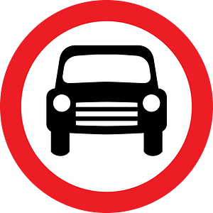 No motor vehicles except motorcycles sign in UK