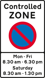 No parking zone sign in UK