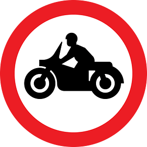 No motorcycles sign in UK