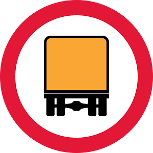 No vehicles carrying dangerous goods sign in UK