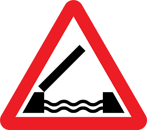Opening or swing bridge sign in UK