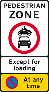 Pedestrian zone sign in UK