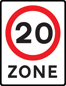 Speed limit zone sign in UK