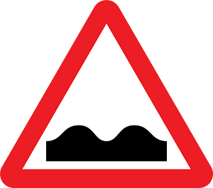 Uneven road ahead sign in UK