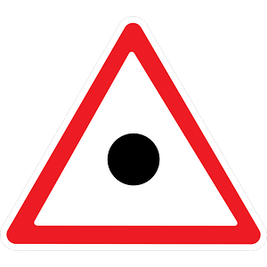 Accident area / accident ahead sign in Ukraine