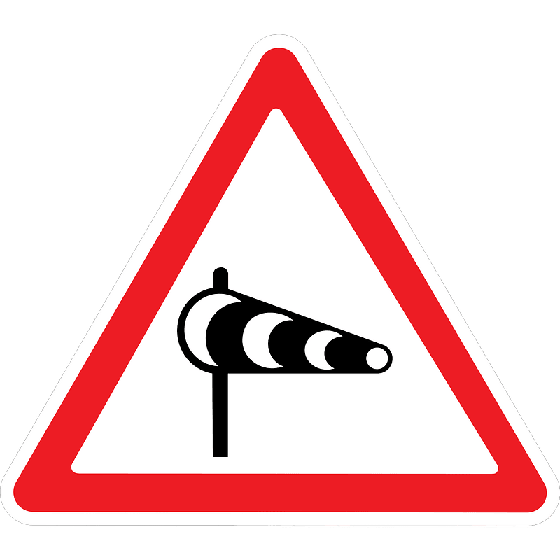 Dangerous crosswinds sign in Ukraine