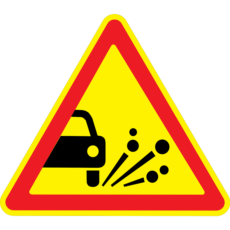 Loose road surface sign in Ukraine