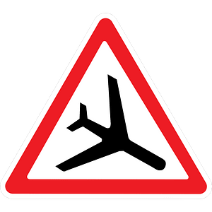 Low-flying aircraft sign in Ukraine