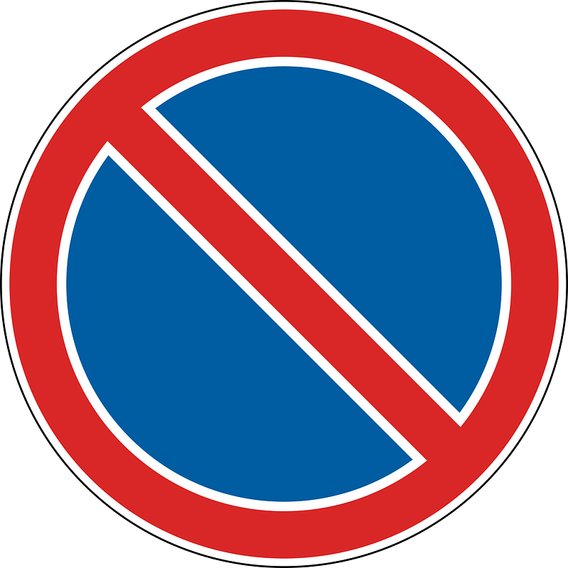 No parking or waiting sign in Ukraine