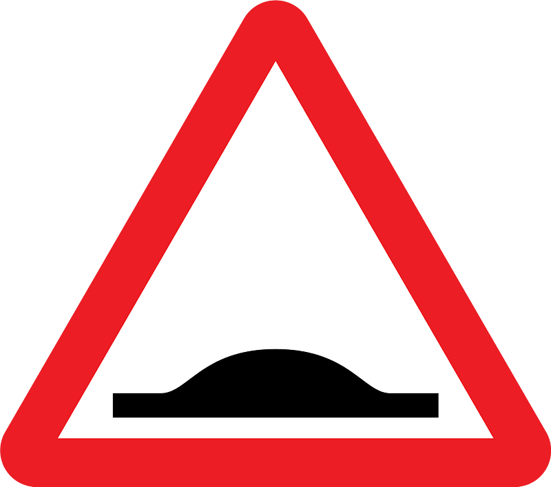 Road hump ahead sign in Ukraine