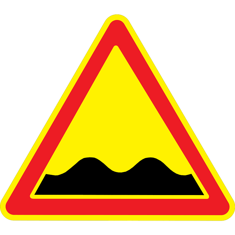 Uneven road ahead sign in Ukraine