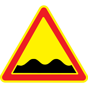 Uneven road ahead sign in Ukraine