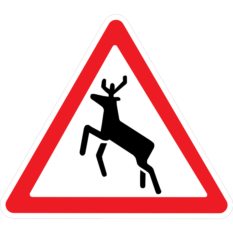 Wild animals sign in Ukraine