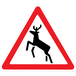 Wild animals sign in Ukraine