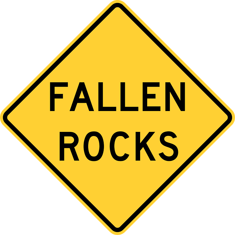 Falling rocks or debris sign in United States