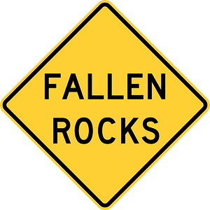 Falling rocks or debris sign in United States