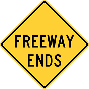 Freeway ends sign in United States