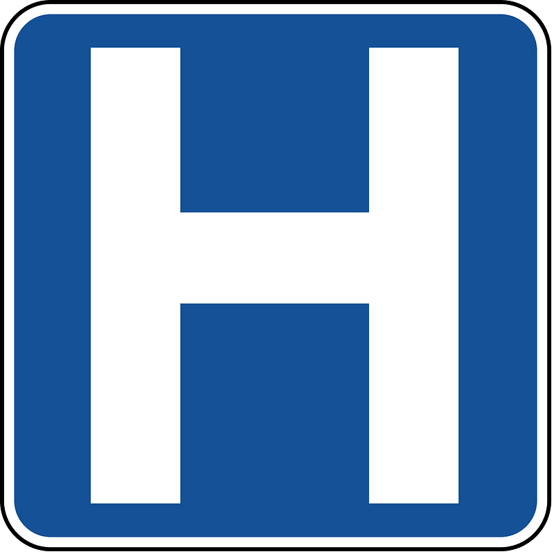 Hospital sign in United States