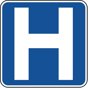 Hospital sign in United States