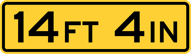 Maximum height sign in United States