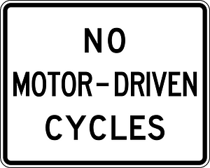 No motorcycles sign in United States