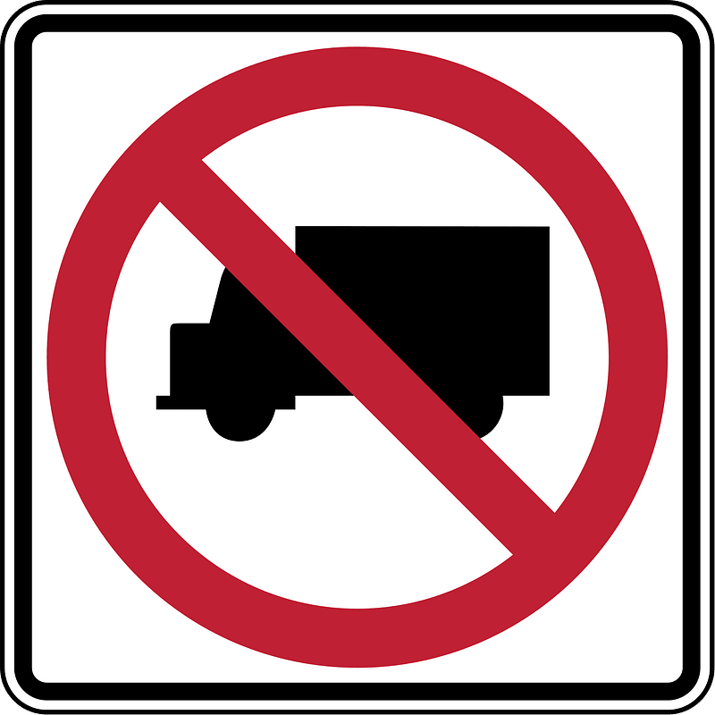 No heavy goods vehicles sign in United States