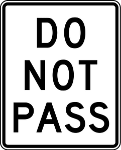 No overtaking sign in United States