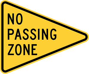 No overtaking sign in United States