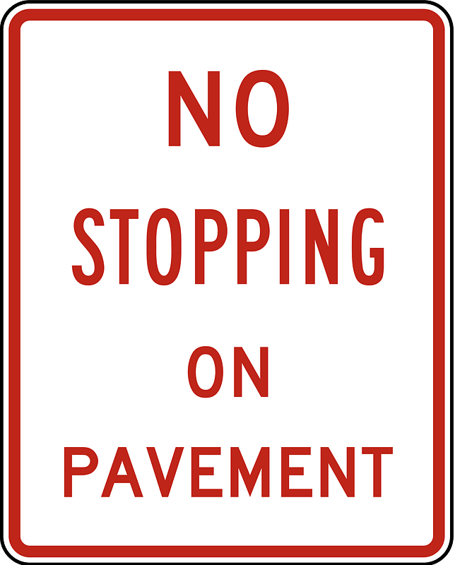 No stopping sign in United States