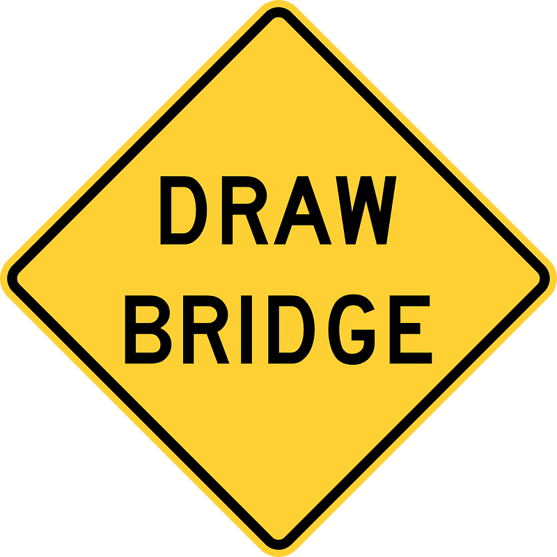 Opening or swing bridge sign in United States