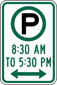 Parking zone sign in United States