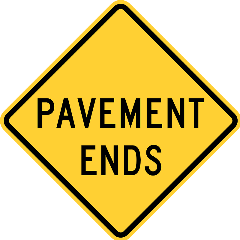Pavement ends sign in United States