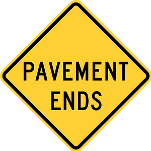 Pavement ends sign in United States