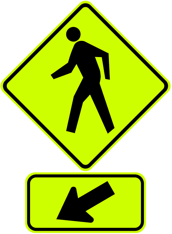 Pedestrian crossing sign in United States