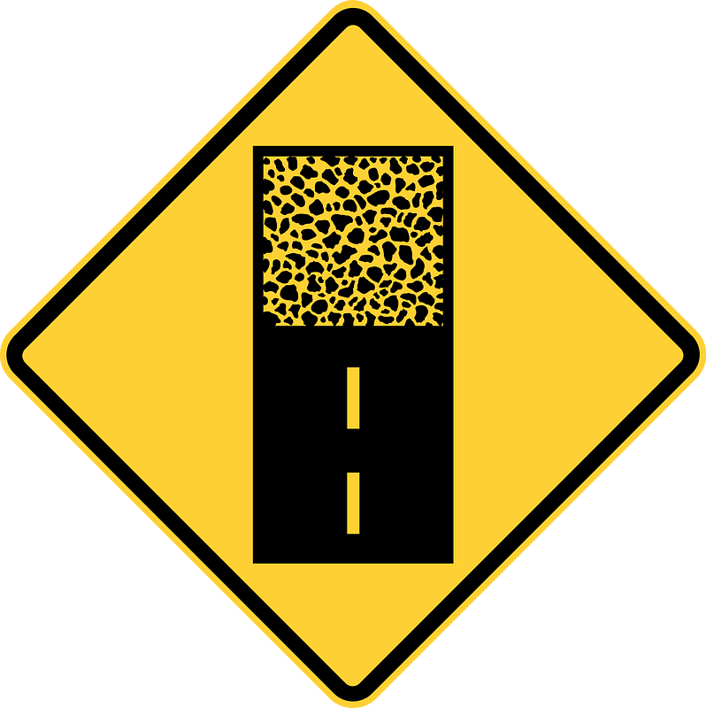 Pavement ends sign in United States