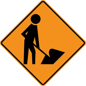 Roadworks sign in United States