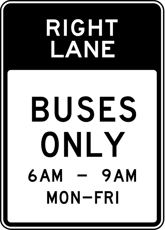 Transit only sign in United States