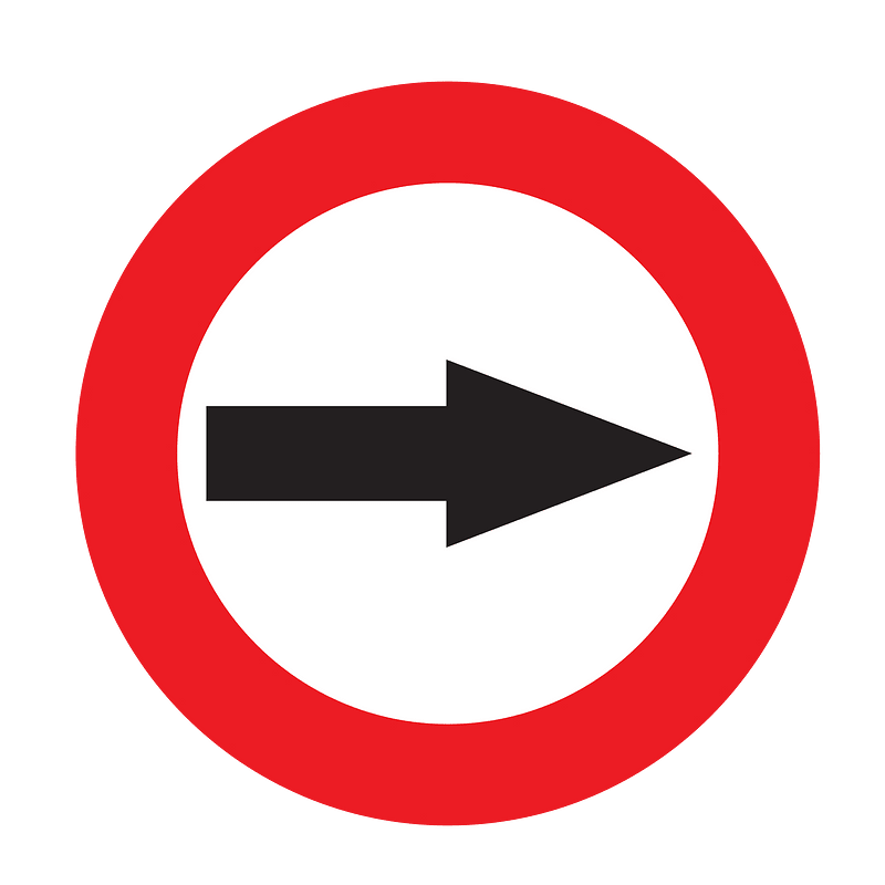 Turn right sign in United States