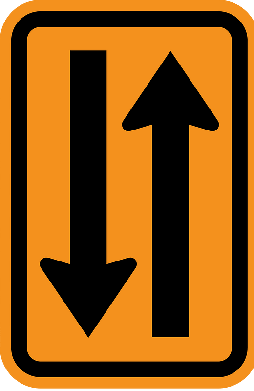 Two-waytraffic sign in United States