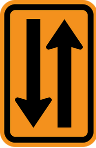 Two-waytraffic sign in United States