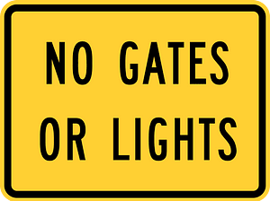 Uncontrolled railroad crossing ahead sign in United States