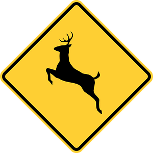 Wild animals sign in United States