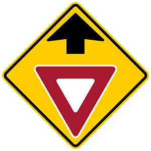Yield/Give Way sign ahead sign in United States