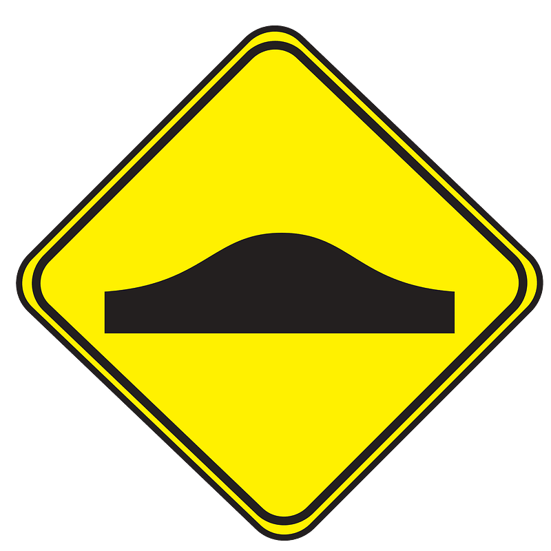 Bump in road sign in Uruguay