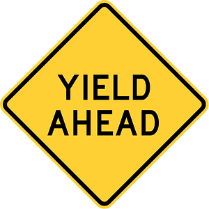 Yield/Give Way sign ahead sign in United States