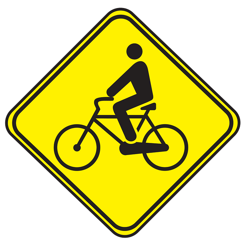 Cyclists crossing sign in Uruguay