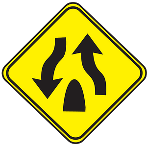 Divided highway ends sign in Uruguay - Free vector clipart images on ...