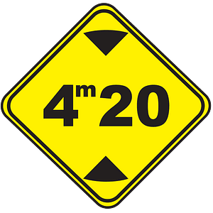 Height restriction ahead sign in Uruguay