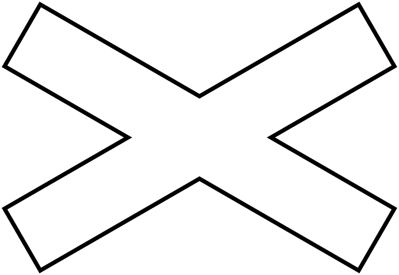 Level crossing (multiple tracks) sign in Uruguay