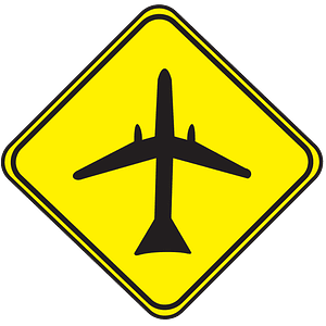 Low-flying aircraft sign in Uruguay